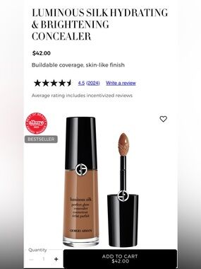 NEW! Giorgio Armani Luminous Silk Perfect Glow Concealer Medium Brown 11.75 nib